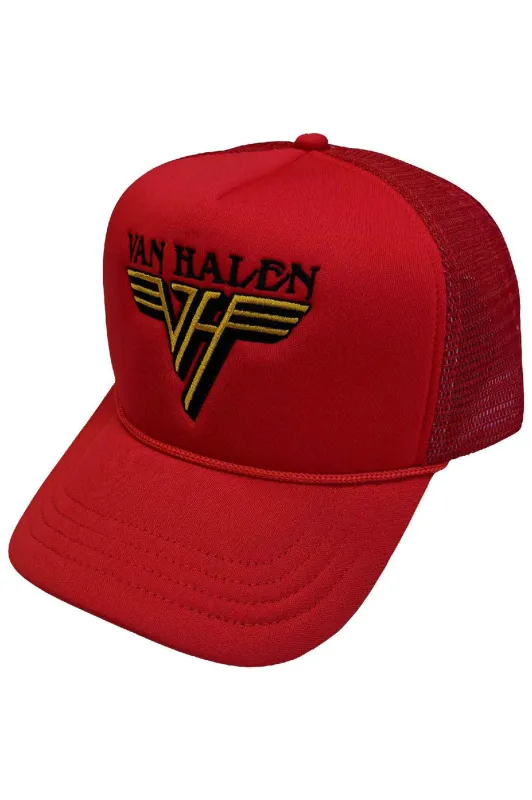 Van Halen Text Band Logo Trucker Cap sold by Paradiso Clothing