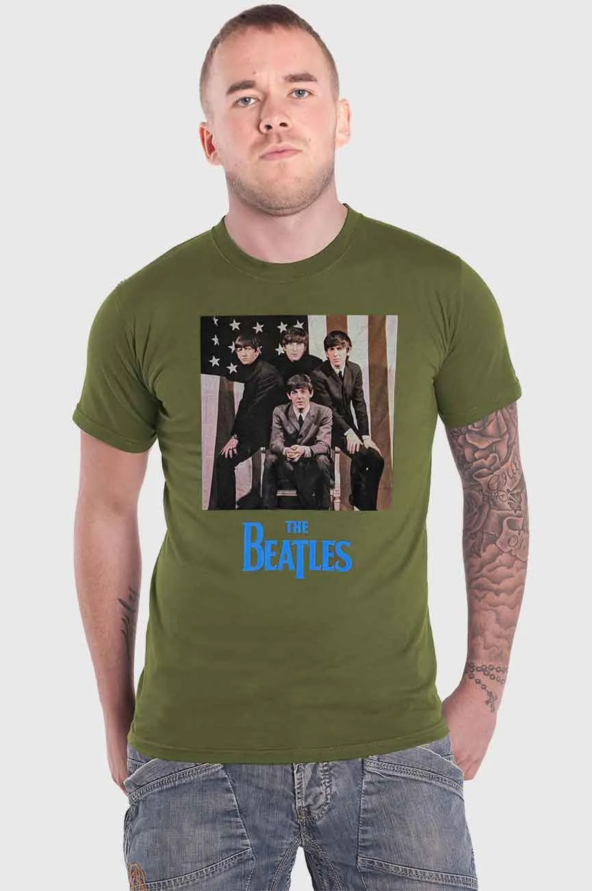 The Beatles US Flag Photo Tee sold by Paradiso Clothing