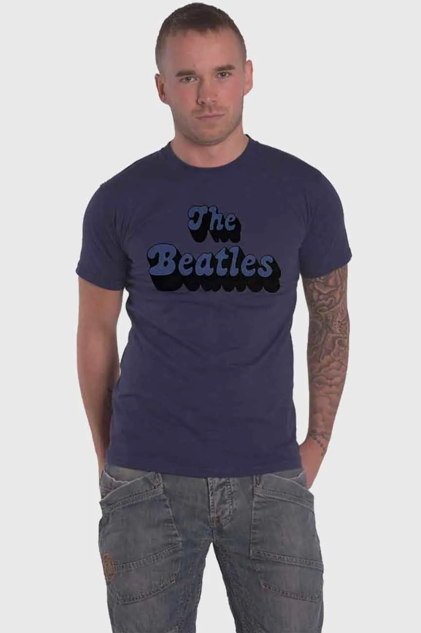 The Beatles Text Band Logo Shadow T Shirt sold by Paradiso Clothing