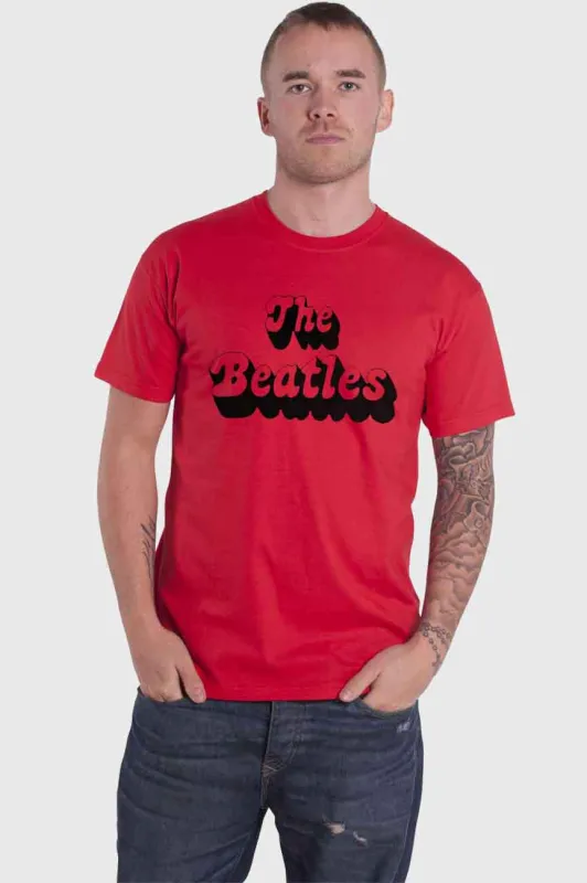 The Beatles Text Band Logo Shadow T Shirt sold by Paradiso Clothing