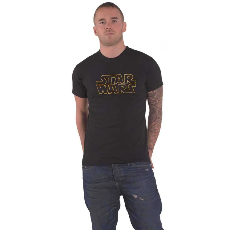 Star Wars T Shirt Logo Outline new Official Mens Black sold by Paradiso Clothing
