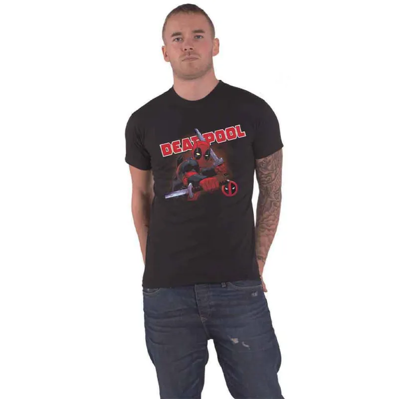 Deadpool T Shirt Cover new Official Marvel Mens Black sold by Paradiso Clothing
