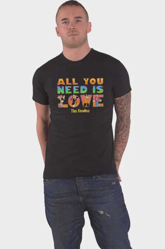 The Beatles Yellow Submarine All You Need Is Love Stacked T Shirt sold by Paradiso Clothing