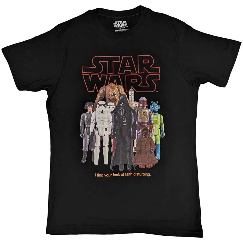 Star Wars T Shirt Empire Toy Figures new Official Mens Black made by Star Wars