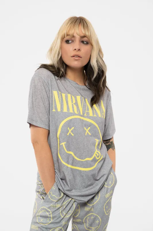 Nirvana Yellow Grunge Smile Pyjamas sold by Paradiso Clothing