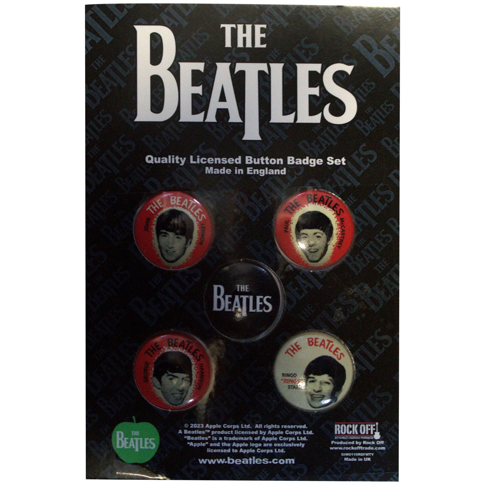 The Beatles Vintage Portraits 5 Pack Button Badge Pack sold by Paradiso Clothing