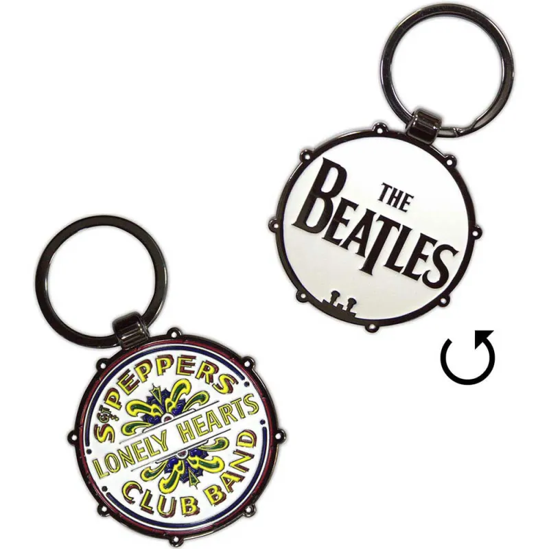 The Beatles Drop T Sgt Pepper Drum Double-Sided Keychain sold by Paradiso Clothing