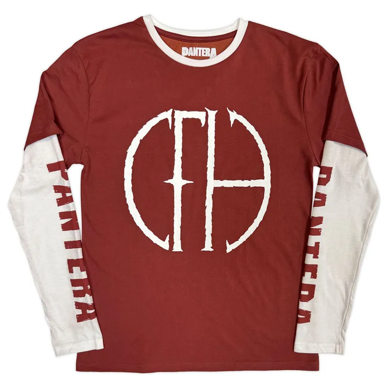 Pantera Frayed Band Logo Layered Long Sleeve T Shirt sold by Paradiso Clothing
