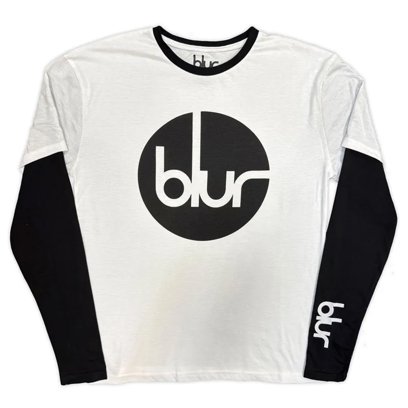 Blur Circle Logo Band Logo Layered Long Sleeve T Shirt made by Paradiso Clothing
