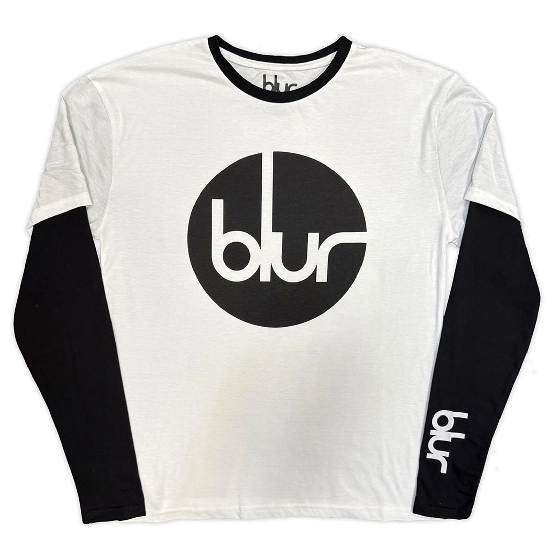 Blur Circle Logo Band Logo Layered Long Sleeve T Shirt sold by Paradiso Clothing