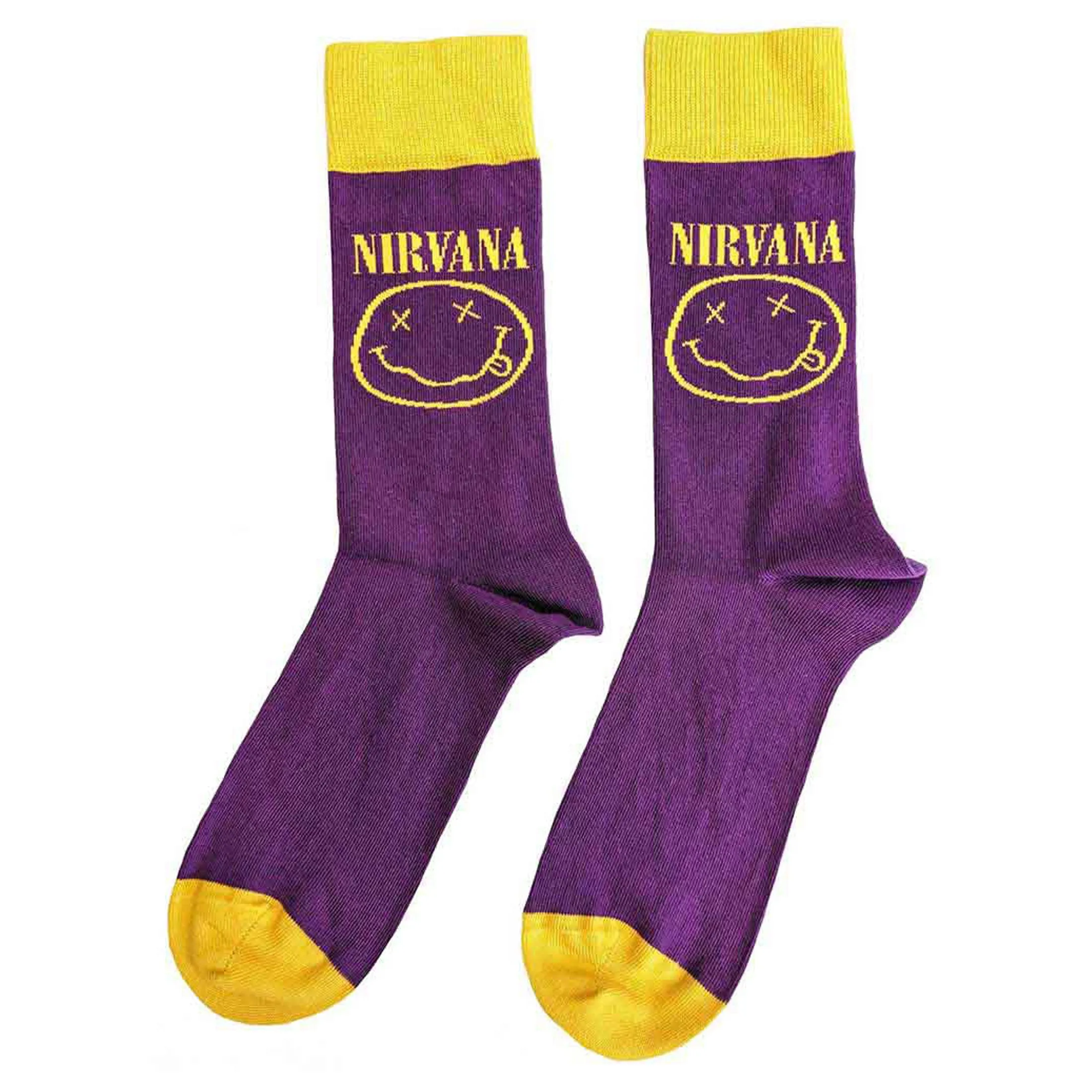 Nirvana Yellow Grunge Face Womens Ankle Socks sold by Paradiso Clothing product image thumbnail 2