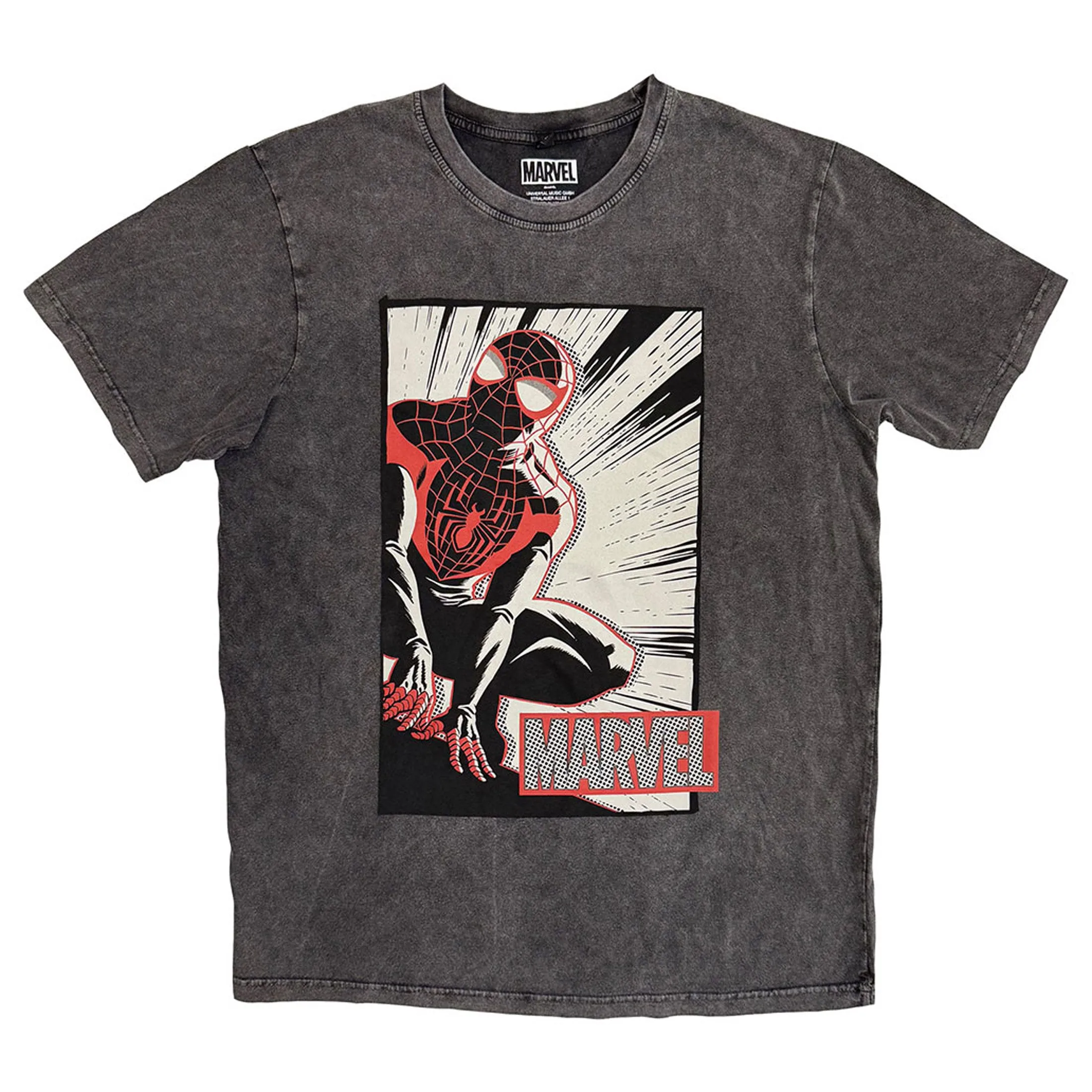 SpiderMan Crouch Cartoon Stone Wash T Shirt sold by Paradiso Clothing