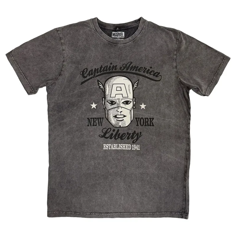 Captain America Est 1941 Stone Wash T Shirt sold by Paradiso Clothing