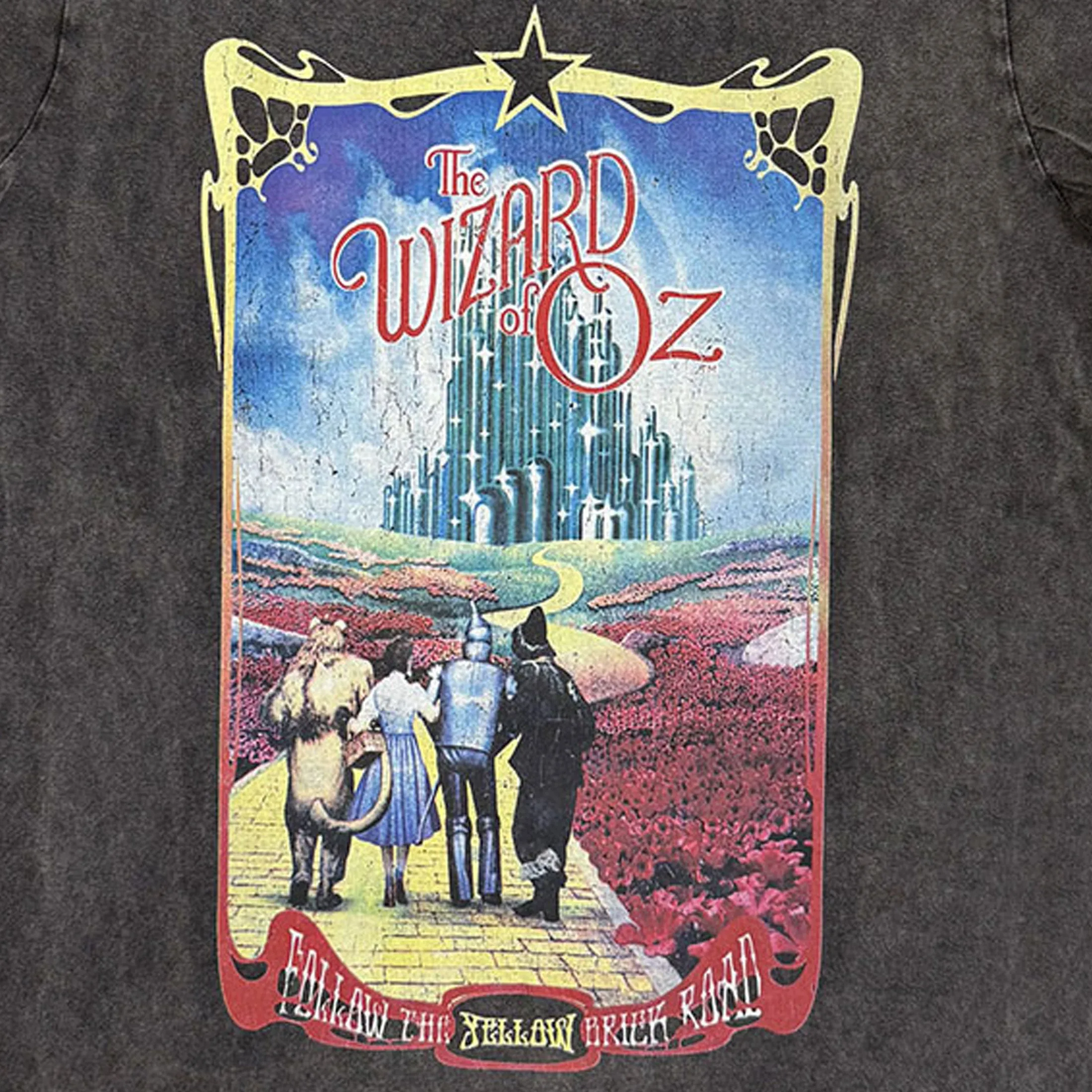 The Wizard Of Oz Yellow Brick Road Stone Wash T Shirt sold by Paradiso Clothing product image thumbnail 2