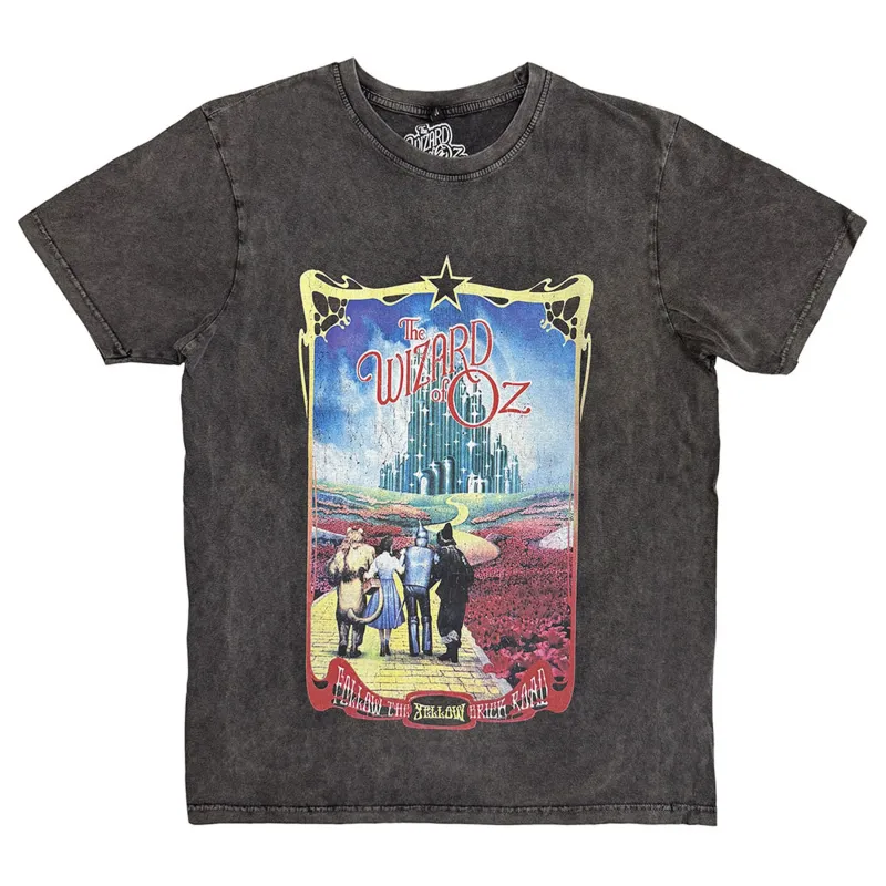 The Wizard Of Oz Yellow Brick Road Stone Wash T Shirt made by Paradiso Clothing