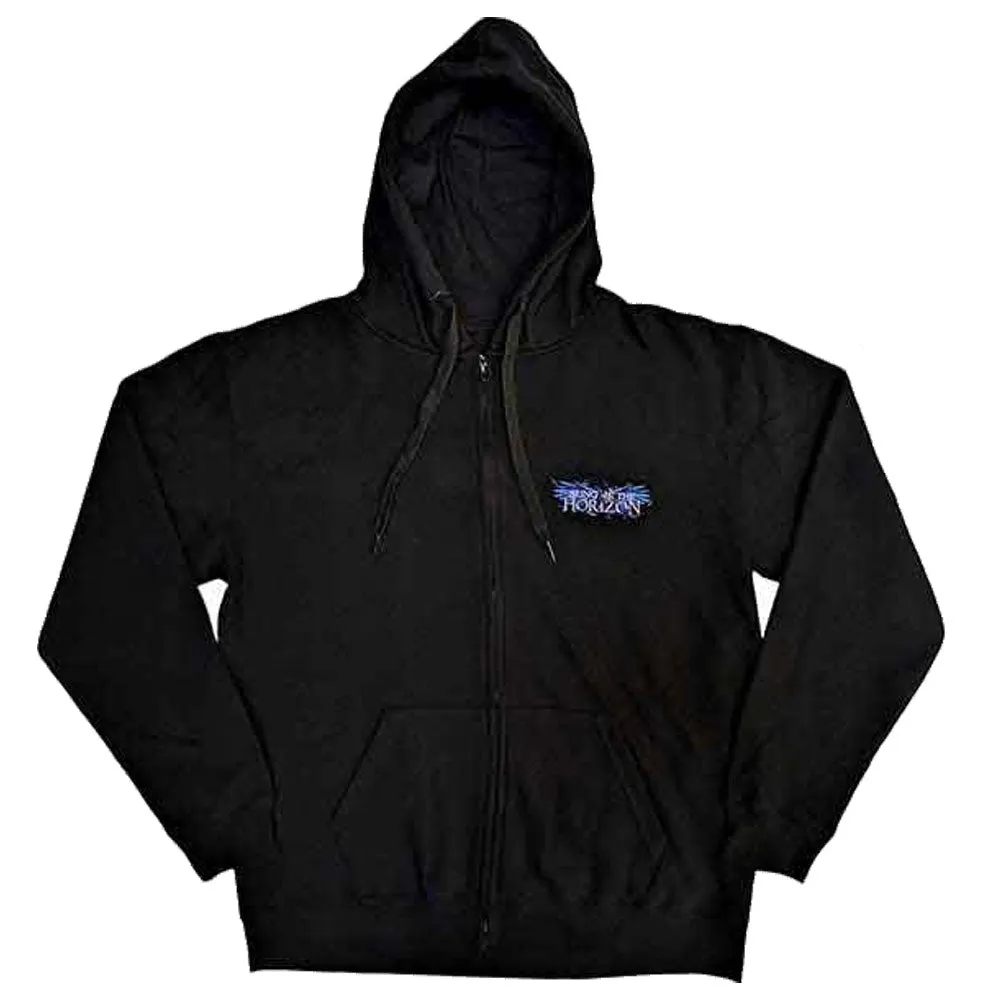 Bring Me The Horizon Blue Crow Wings Zipped Hoodie sold by Paradiso Clothing