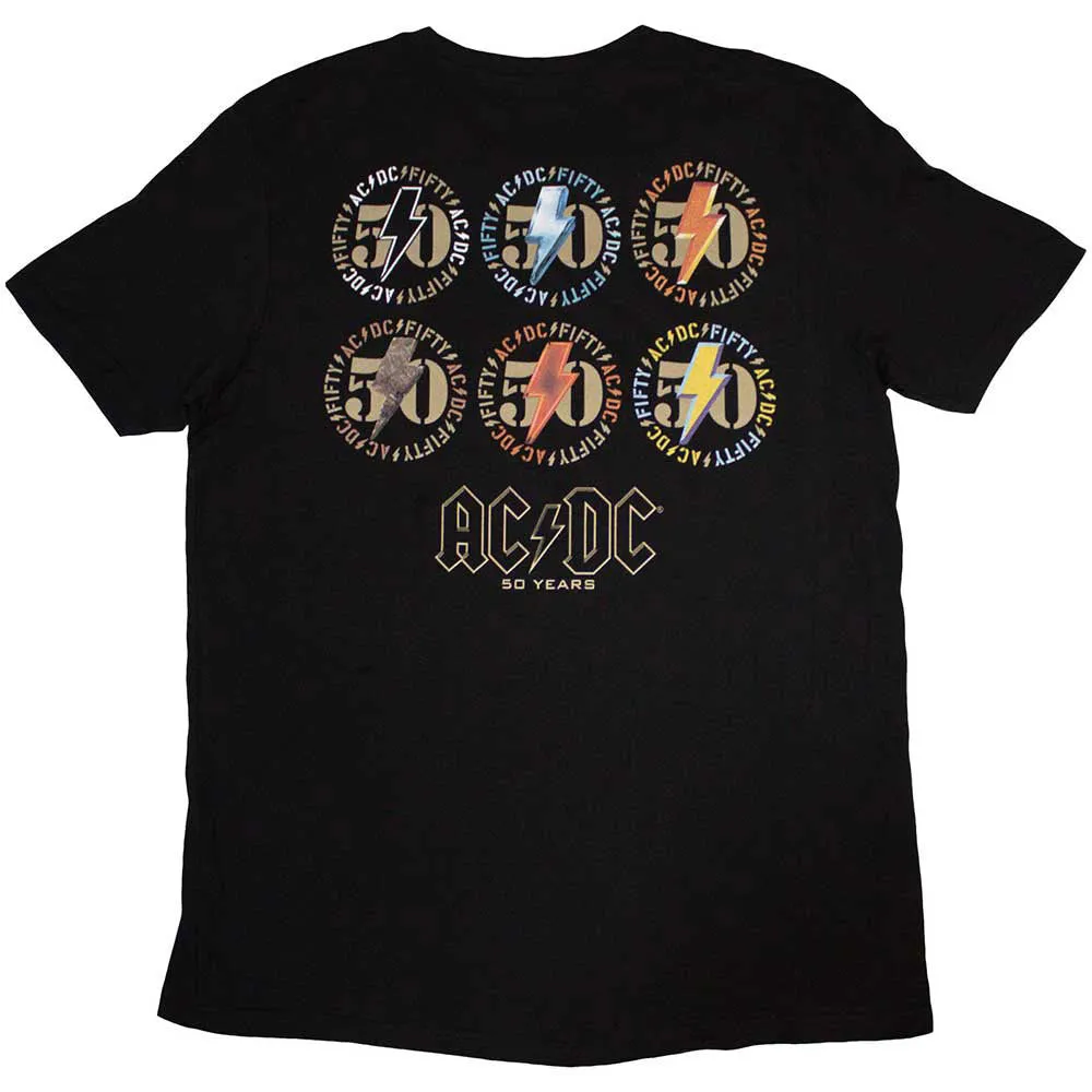 AC/DC Fifty Years Emblems T Shirt sold by Paradiso Clothing product image thumbnail 2