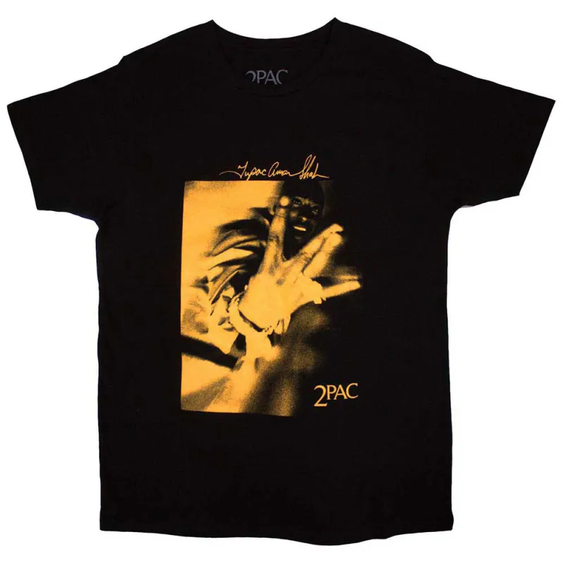 Tupac Fingers Orange Tone T Shirt sold by Paradiso Clothing