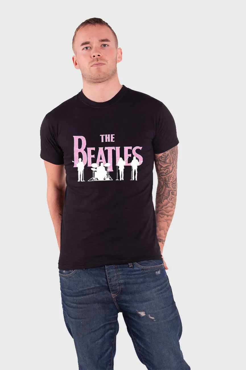 The Beatles Band Silhouettes Hi-Build Logo Tee sold by Paradiso Clothing