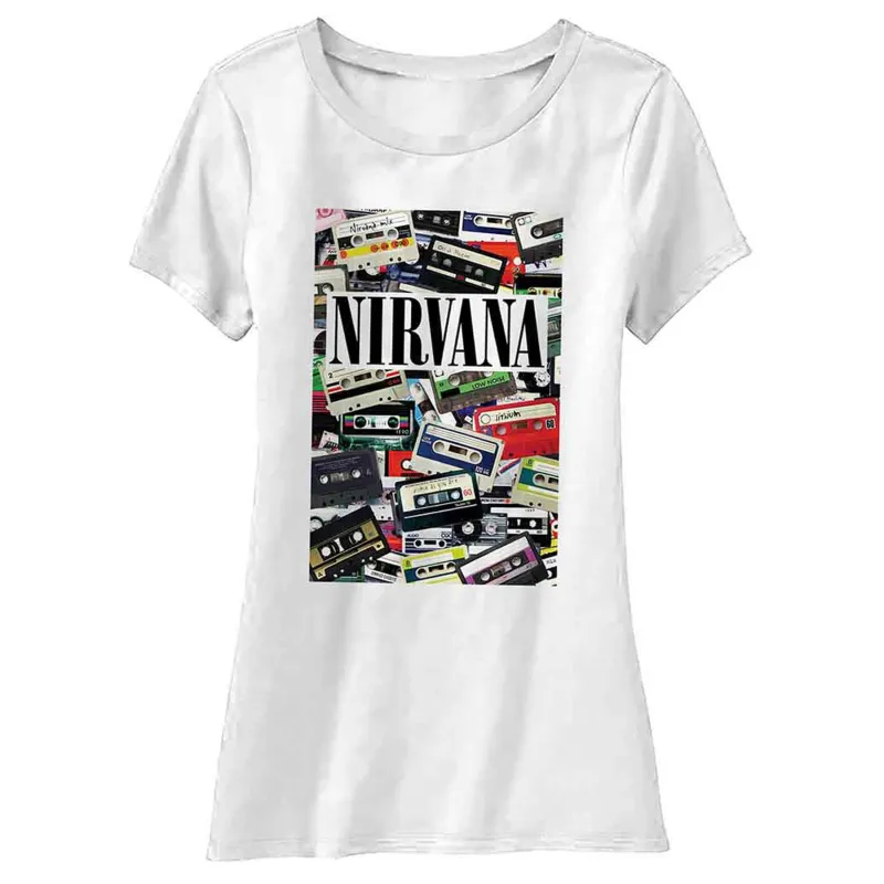 Nirvana Cassettes Skinny Fit T Shirt sold by Paradiso Clothing