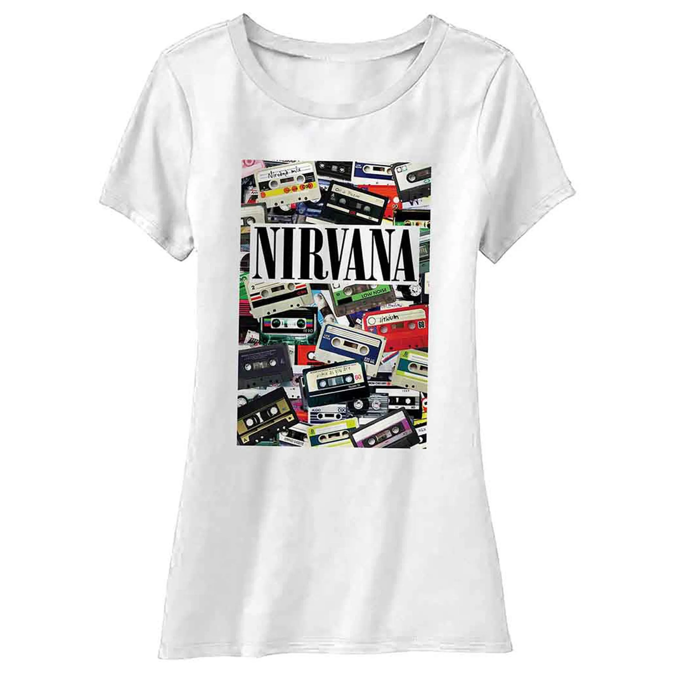 Nirvana Cassettes Skinny Fit T Shirt sold by Paradiso Clothing