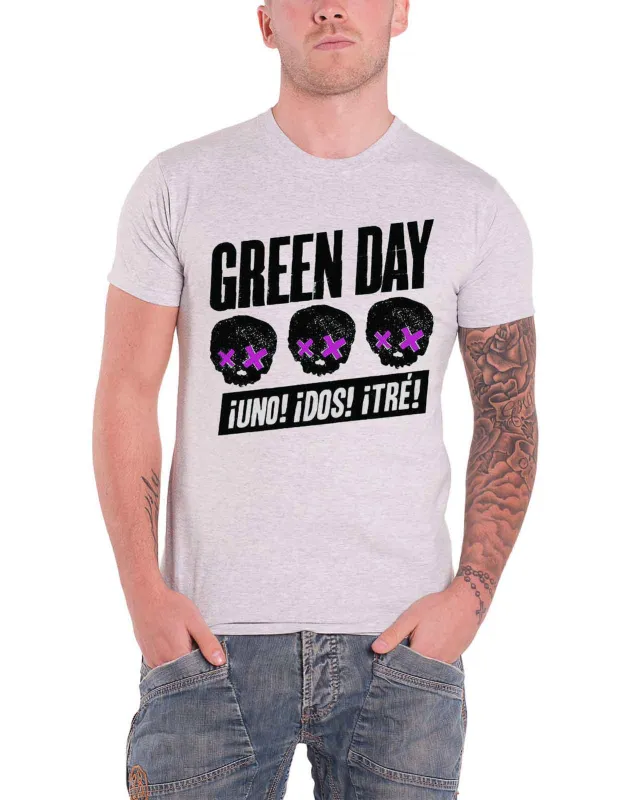 Green Day 3 Heads Uno Dos Tres T Shirt sold by Paradiso Clothing