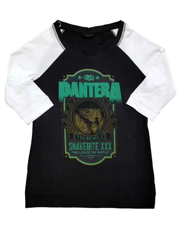 Pantera Snakebite XXX Label Raglan T Shirt sold by Paradiso Clothing