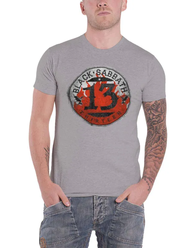 Black Sabbath 13 Flame Circle T Shirt made by Paradiso Clothing