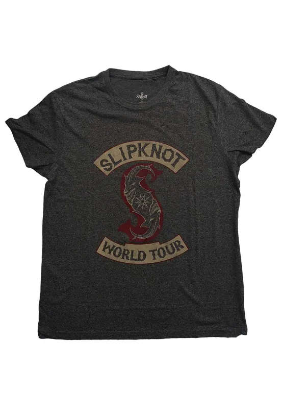 Slipknot Patched Up Vintage Finish T Shirt sold by Paradiso Clothing
