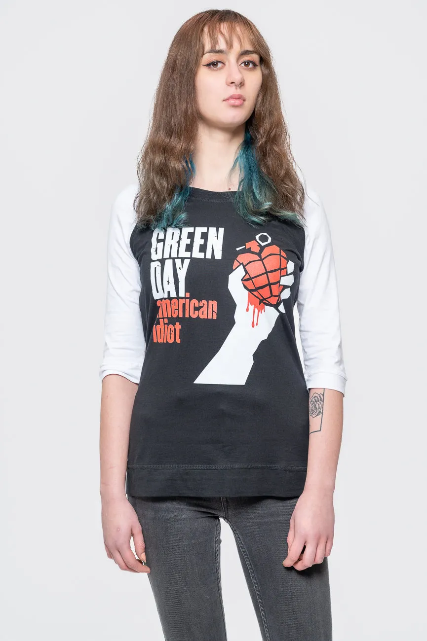 Green Day American Idiot Raglan sold by Paradiso Clothing