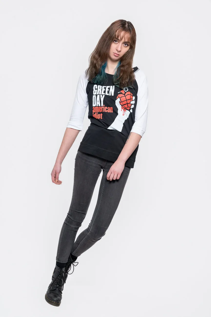 Green Day American Idiot Raglan sold by Paradiso Clothing product image thumbnail 5