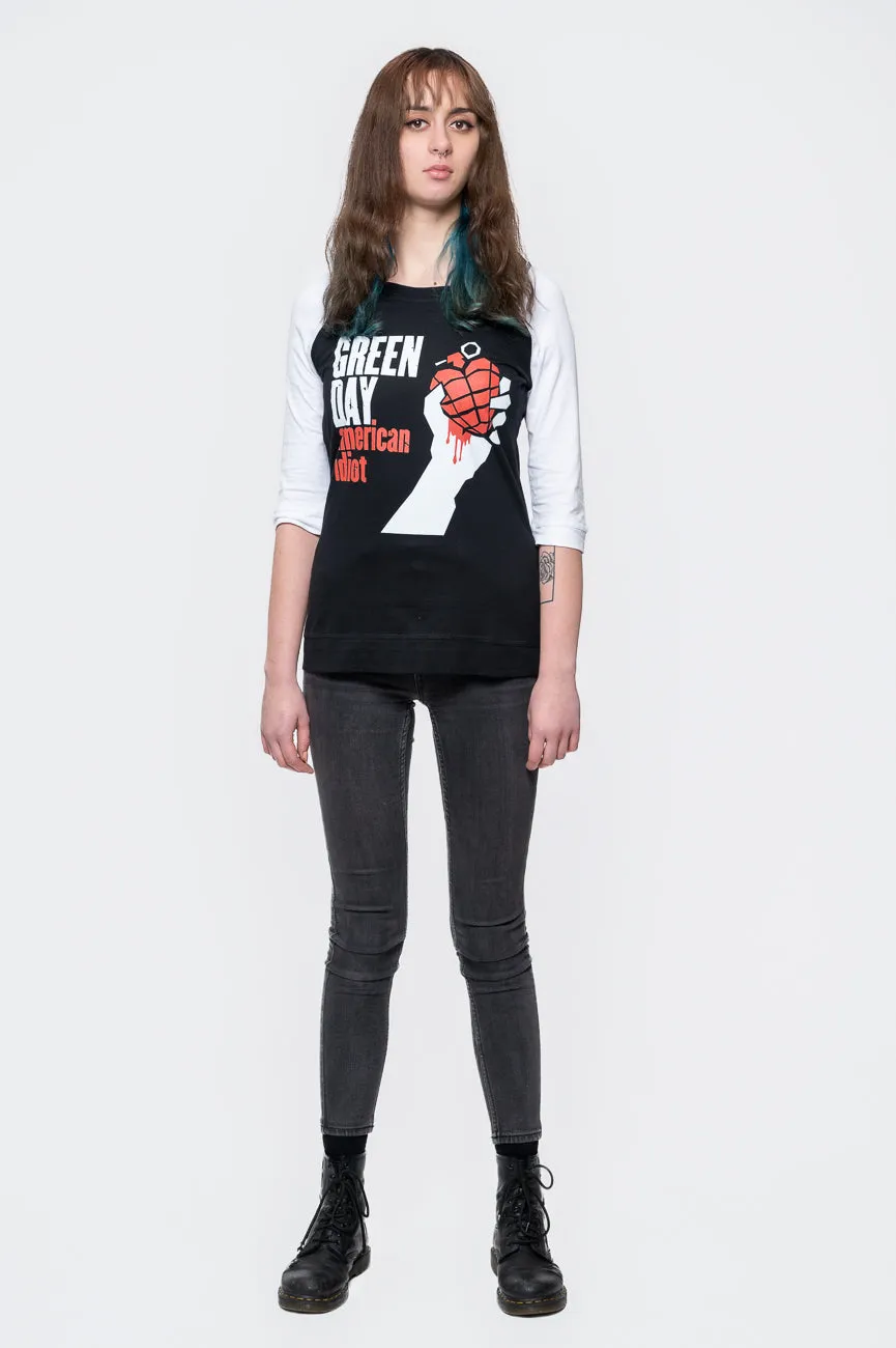 Green Day American Idiot Raglan sold by Paradiso Clothing product image thumbnail 2