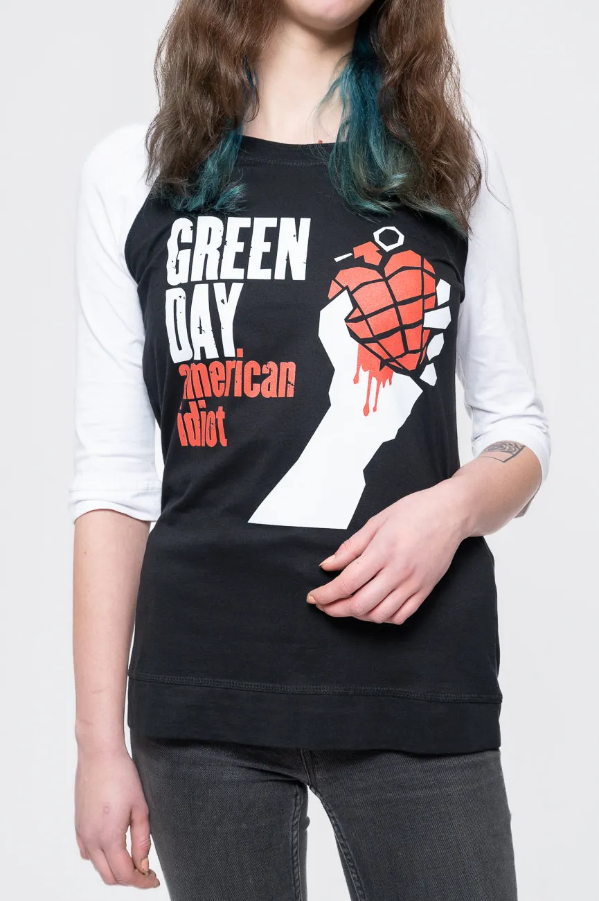 Green Day American Idiot Raglan sold by Paradiso Clothing product image thumbnail 3