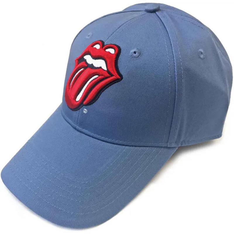 The Rolling Stones Classic Tongue Band Logo Denim Blue Strapback sold by Paradiso Clothing
