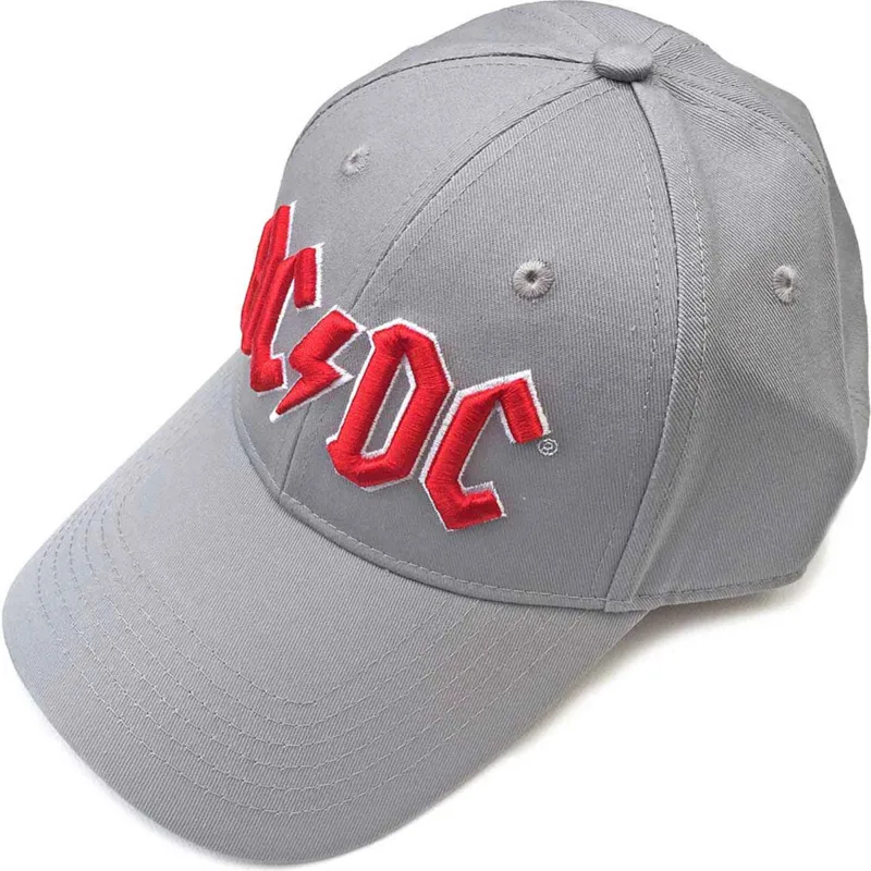AC/DC Red Logo Grey Strapback Baseball Cap sold by Paradiso Clothing