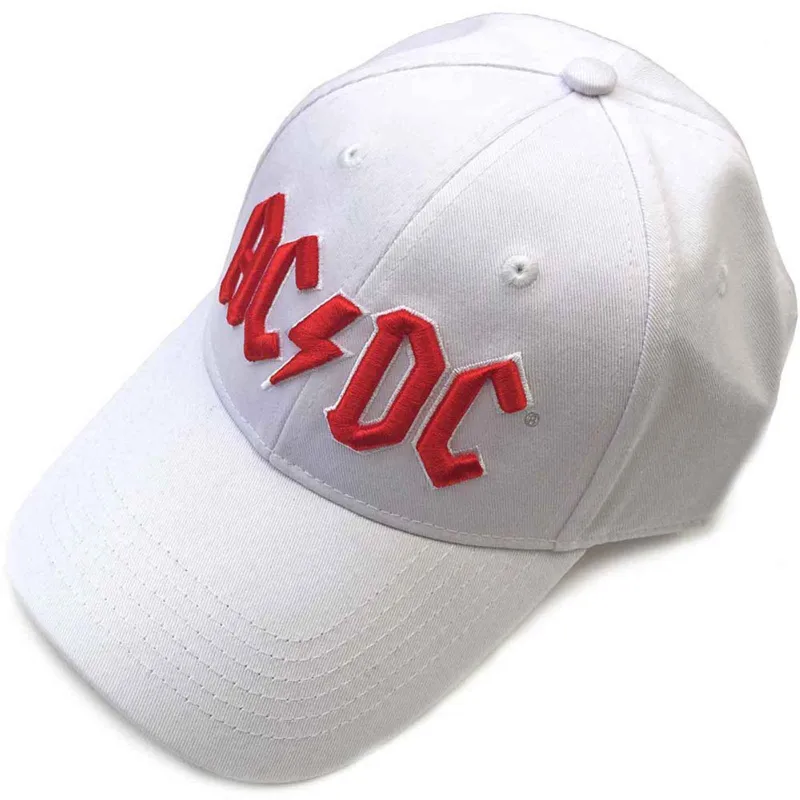 AC/DC Red Logo White Baseball Cap sold by Paradiso Clothing