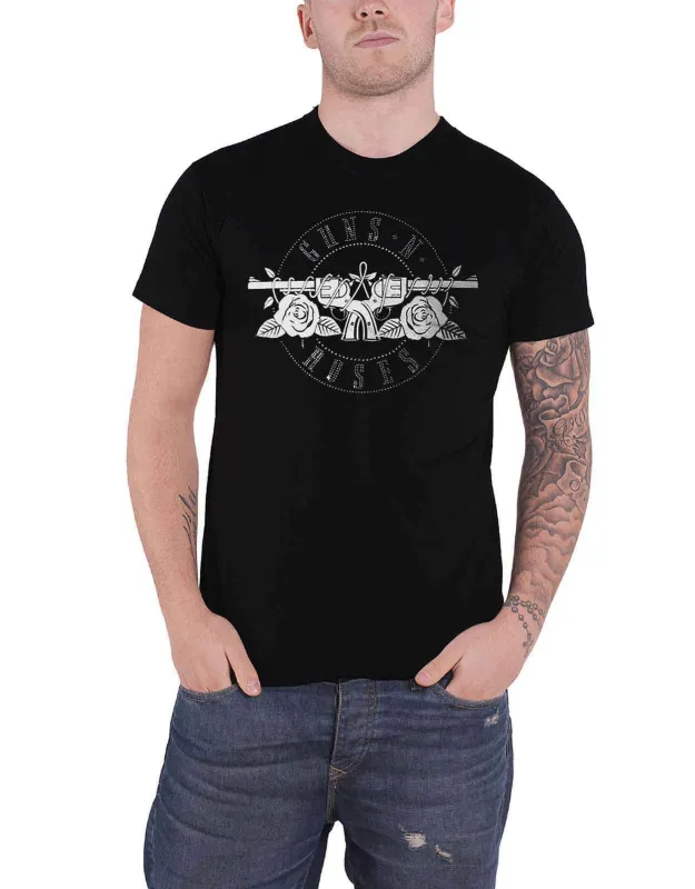 Guns N' Roses Diamante Circle T Shirt made by Paradiso Clothing