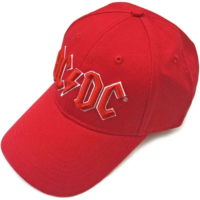 AC/DC Red Voltage Band Logo Baseball Cap sold by Paradiso Clothing