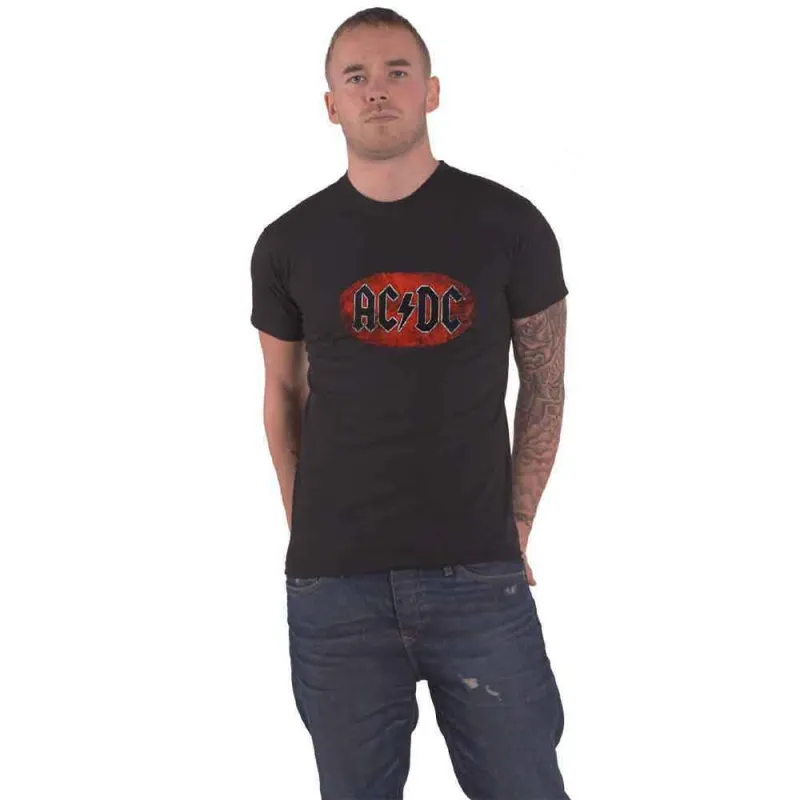 AC/DC Oval Band Logo T Shirt sold by Paradiso Clothing