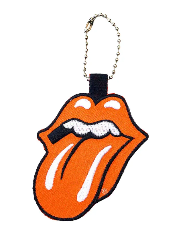 The Rolling Stones Keyring Classic Tongue Band Logo Embroidered Keychain sold by Paradiso Clothing