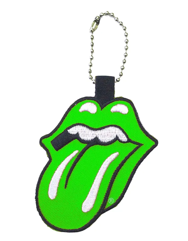 The Rolling Stones Keyring Classic Tongue Band Logo Embroidered Keychain sold by Paradiso Clothing