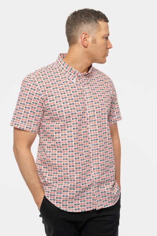 AC/DC Classic Band Logo Repeat Casual Shirt made by AC/DC