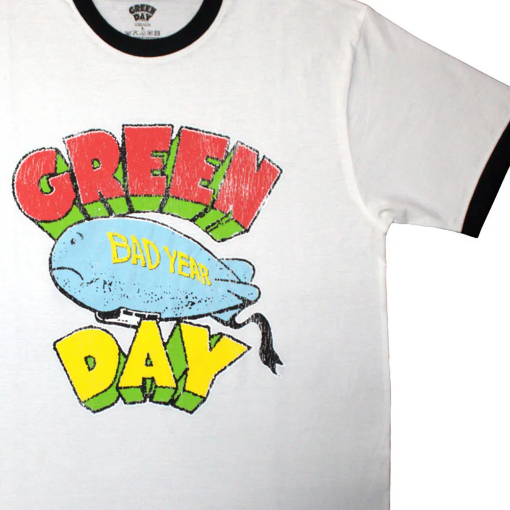 Green Day Bad Year Blimp Ringer T Shirt sold by Paradiso Clothing product image thumbnail 2
