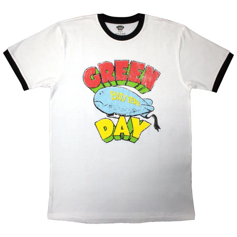 Green Day Bad Year Blimp Ringer T Shirt made by Green Day
