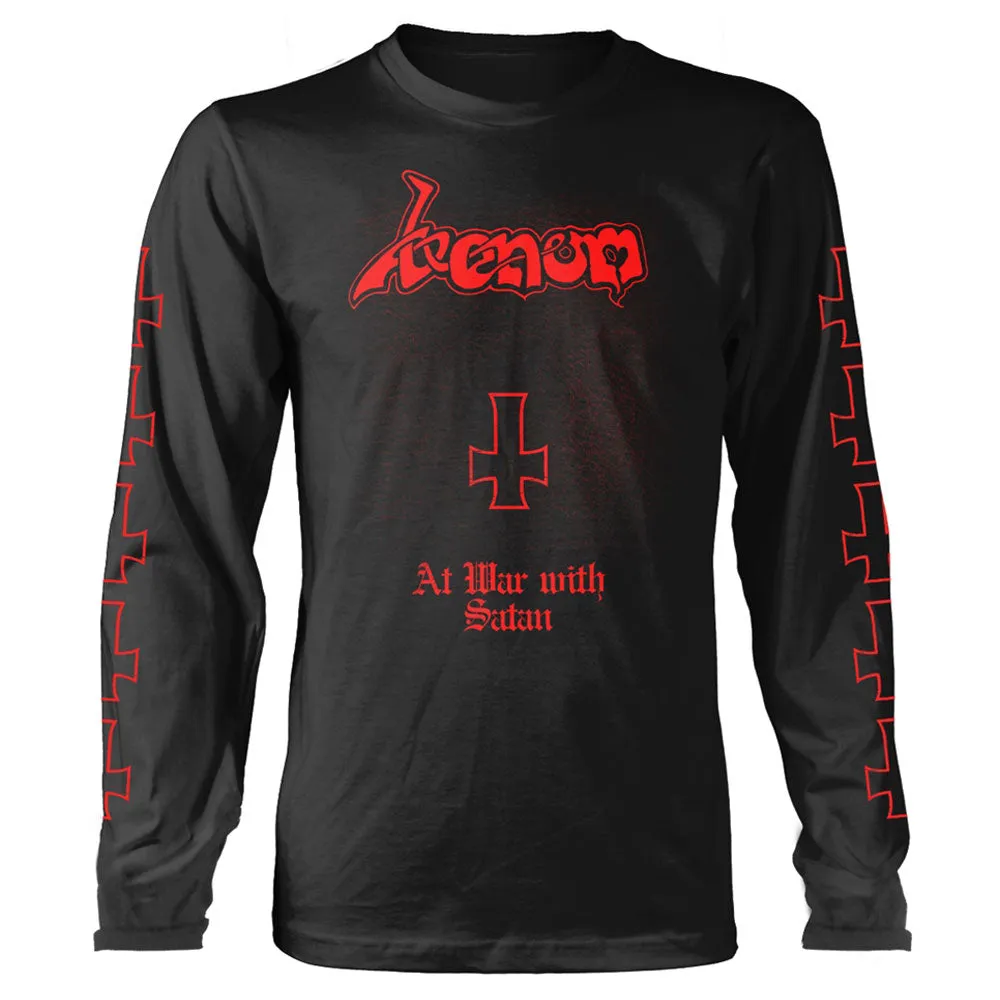 Venom At War With Satan Red Logo Long Sleeve T Shirt sold by Paradiso Clothing