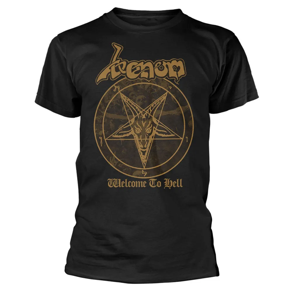 Venom Welcome To Hell Gold Logo T Shirt sold by Paradiso Clothing