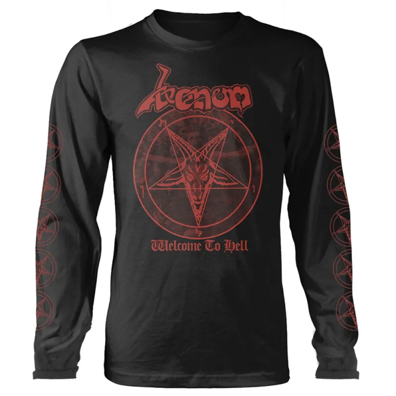 Venom Welcome To Hell Red Logo Long Sleeve T Shirt sold by Paradiso Clothing