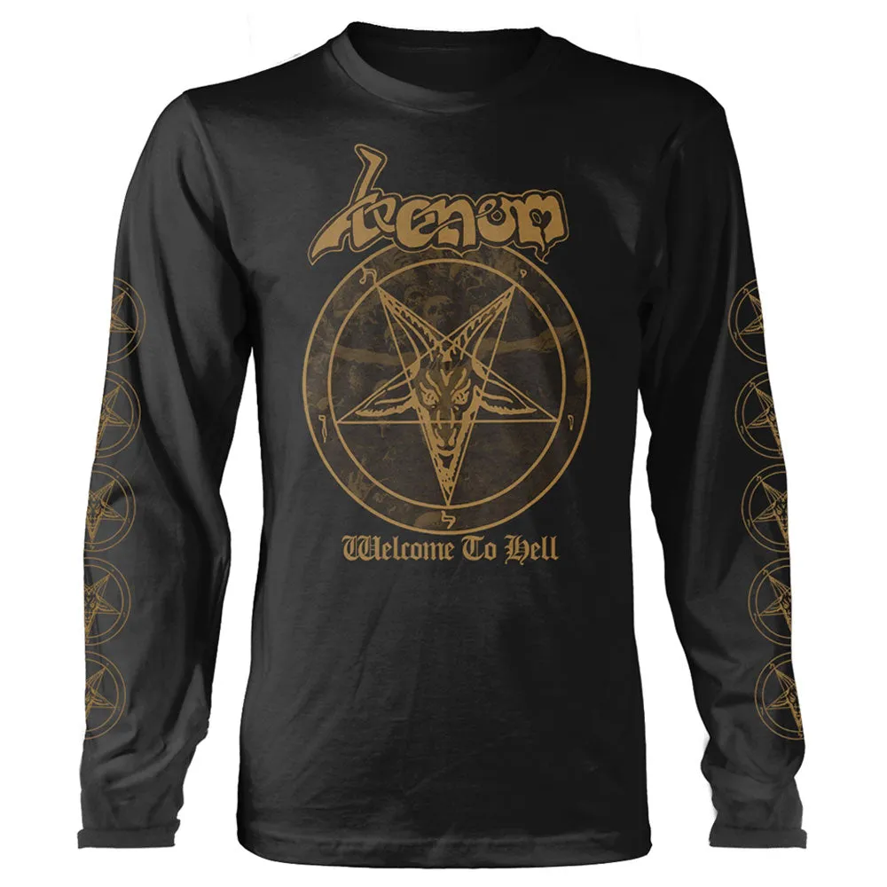 Venom Welcome To Hell Gold Logo Long Sleeve T Shirt sold by Paradiso Clothing
