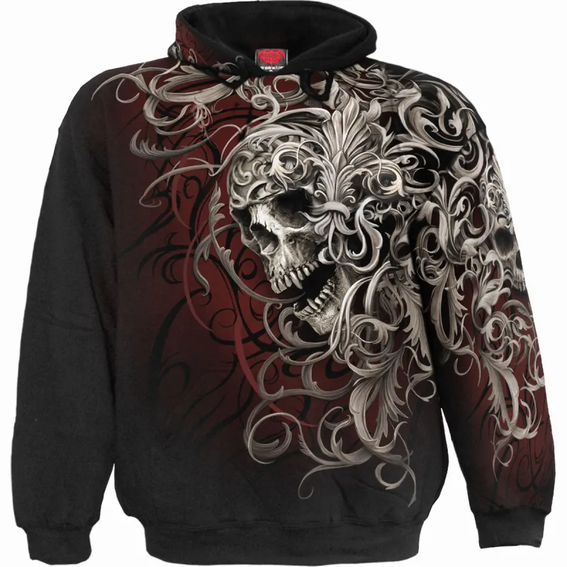 Spiral - SKULL SHOULDER WRAP - Allover Hoody Black sold by Paradiso Clothing