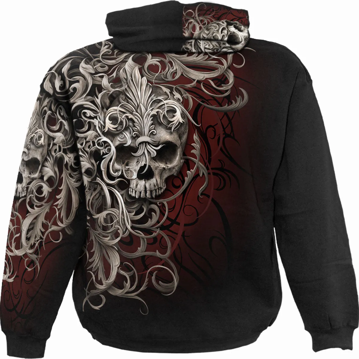 Spiral - SKULL SHOULDER WRAP - Allover Hoody Black sold by Paradiso Clothing product image thumbnail 2